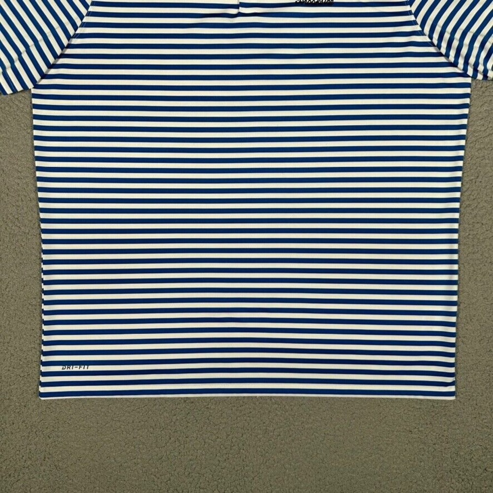 Nike Shirt‎ Mens XL Blue Striped Golf Polo Performance Stretch Dri-Fit Casual - Picture 3 of 11
